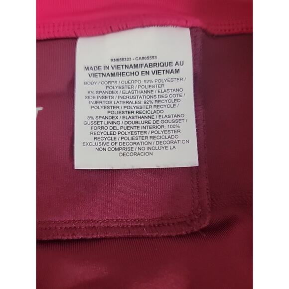 NIKE RUNNING DRI-FIT CROPPED LEGGINGS MAROON & PINK SIZE LARGE EUC - Picture 6 of 8